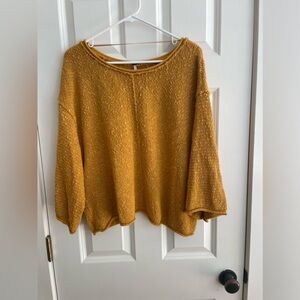 Free People Mustard Cropped Sweater